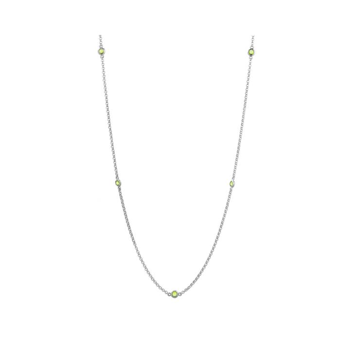 Genuine Peridot Sterling Silver Station Necklace