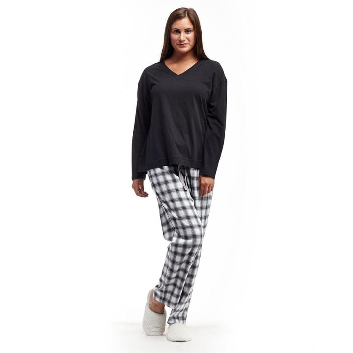 La Cera Plus-size Checkered Flannel Pjs - Plus