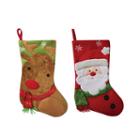 18 Rudolph & Santa Stocking- Set Of 2