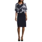 Connected Apparel Flutter Sleeve Sheath Dress