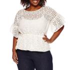 A.n.a 3/4 Sleeve Lace Blouse-plus
