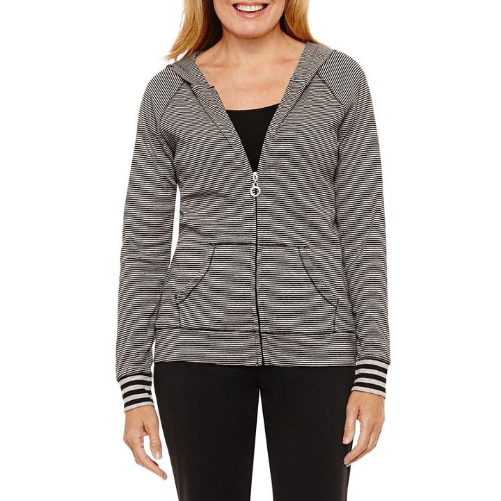 Silverwear Long Sleeve Knit Stripe Hoodie-petites