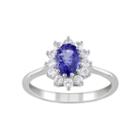 Genuine Tanzanite & Lab-created White Sapphire Starburst Ring