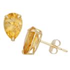 Genuine Yellow Citrine 9mm Stud Earrings