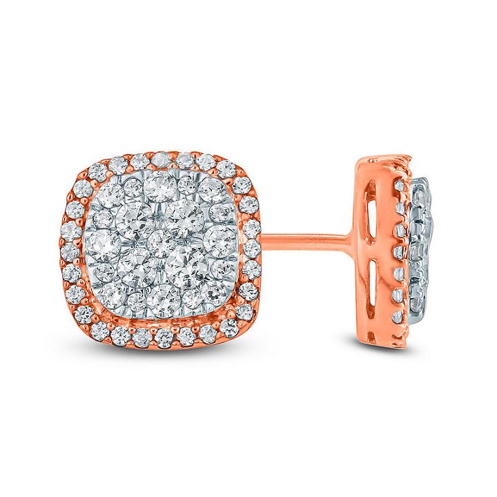 1/2 Ct. T.w. White Diamond 10k Gold 8.6mm Stud Earrings