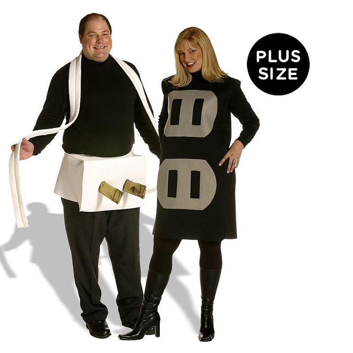 Plug & Socket Couples Set Adult Plus Costume - Plus