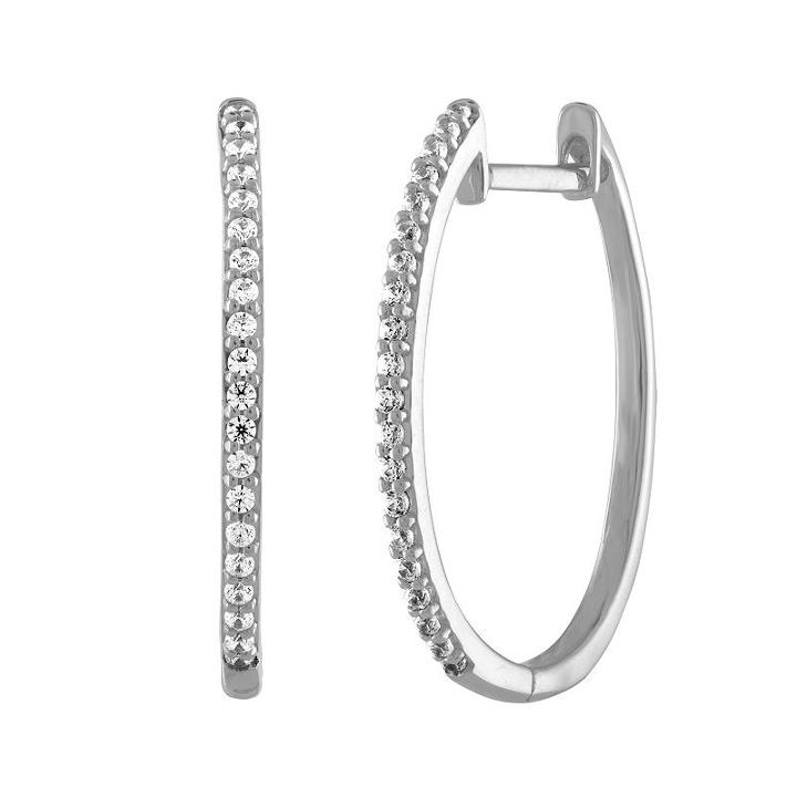 1/5 Ct. T.w. Genuine White Diamond 20.4mm Round Hoop Earrings