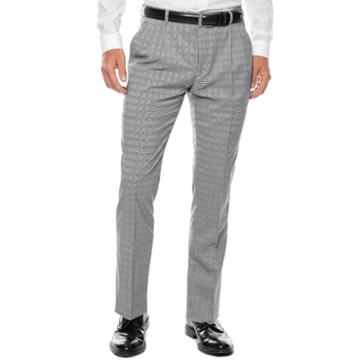 Wd. Ny Gray Plaid Flat-front Suit Pants - Slim Fit
