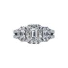 Modern Bride Signature 2 Ct. T.w. Diamond 14k White Gold Emerald-cut 3-stone Bridal Ring