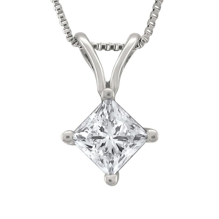 Womens 1/2 Ct. T.w. Genuine White Diamond Platinum Pendant Necklace