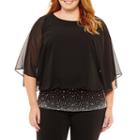 Prelude Short Sleeve Round Neck Woven Blouse-plus