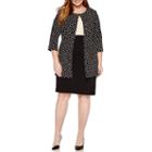 Danny & Nicole 3/4-sleeve Dot Print Jacket Dress - Plus