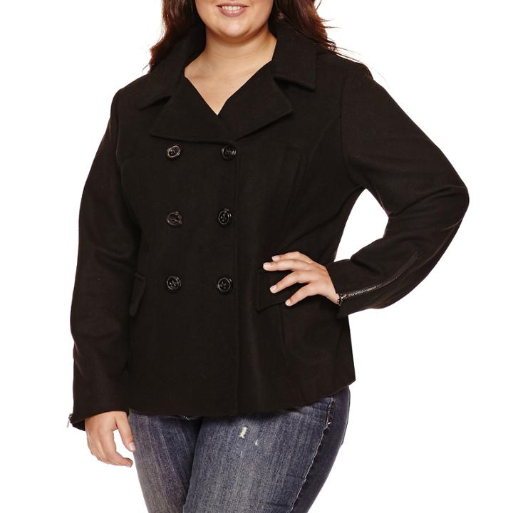 Maralyn And Me Peacoat-juniors Plus