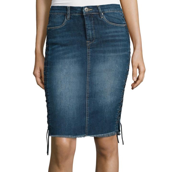 I Jeans By Buffalo Lace-up Denim Skirt