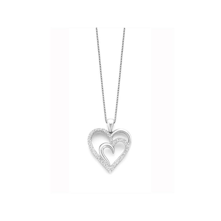 !limited Time Special, While Supplies Last! 1/10 Ct. T.w. Sterling Silver Heart Pendant Necklace (excluded From Coupons And Rewards)