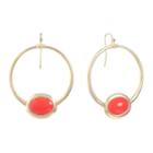 Liz Claiborne Orange 53mm Oval Hoop Earrings