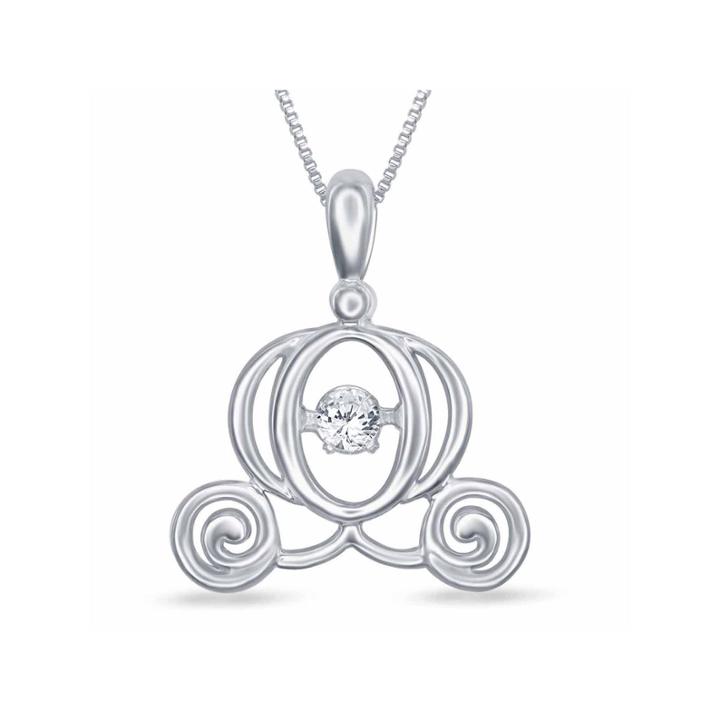Enchanted By Disney Diamond Accent White Diamond Round Pendant