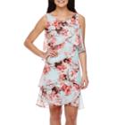 Sl Fashions Sleeveless Floral Print Tiered Shift Dress