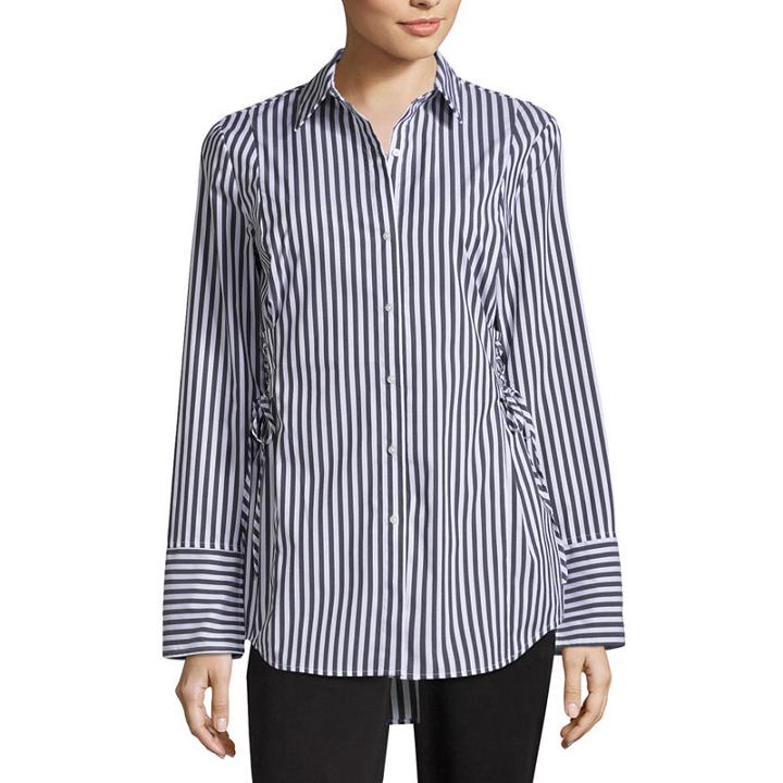Worthington Long Sleeve Corset Shirt