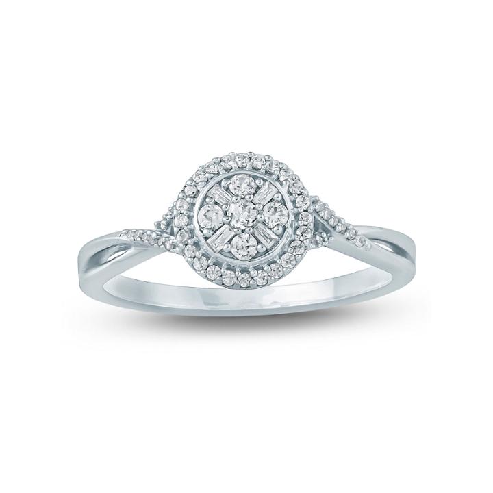 Womens 1/4 Ct. T.w. Genuine White Diamond 10k Gold Promise Ring