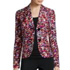 Black Label By Evan-picone Printed Shantung Jacket