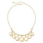 Monet White Stone Gold-tone Shower Necklace