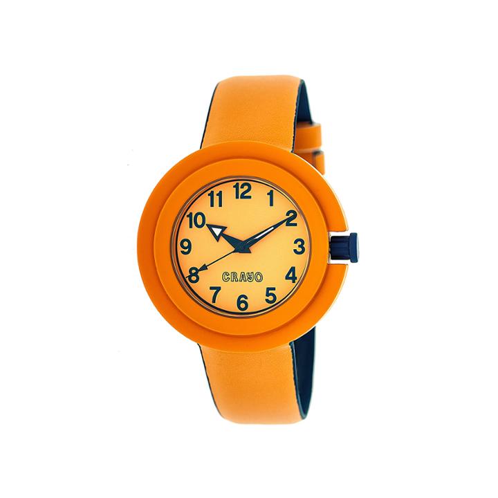 Crayo Womens Equinox Orange Strap Watch Cracr2802