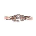 Womens Diamond Accent Genuine Morganite Pink Sterling Silver Cocktail Ring