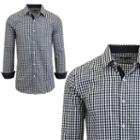Mens Long Sleeve Checkered Dress Shirt