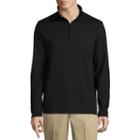 Claiborne Quarter Zip Interlock Mock Neck Long Sleeve Pullover Sweater