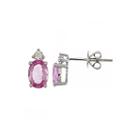 Limited Quantities Genuine Pink Sapphire And Diamond-accent Earrings