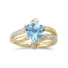 Trillion-cut Blue Topaz Ring With Diamond Accents
