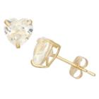 Lab Created White Sapphire 10k Gold 6.1mm Stud Earrings
