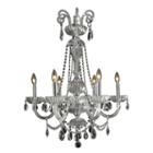 Carnivale Collection 6 Light Chrome Finish And Clear Crystal Chandelier 25 D X 34 H Large