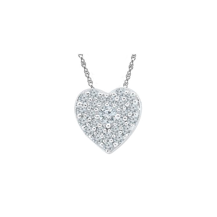 Womens 1/5 Ct. T.w. White Diamond 10k Pendant Necklace Set