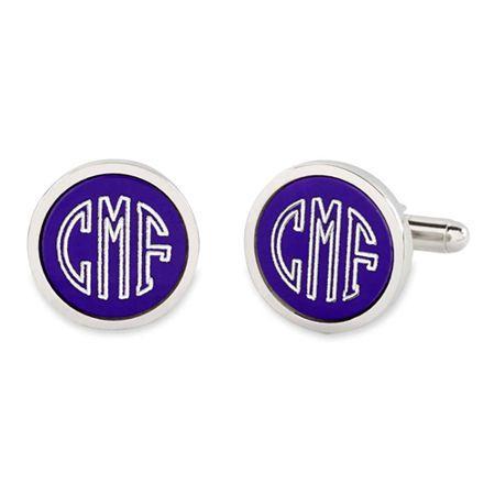 Personalized Anodized Aluminum Round Cuff Links