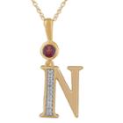 N Womens Genuine Red Garnet 14k Gold Over Silver Pendant Necklace