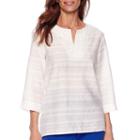 Alfred Dunner Tropical Punch 3/4-sleeve Lace-trim Tunic