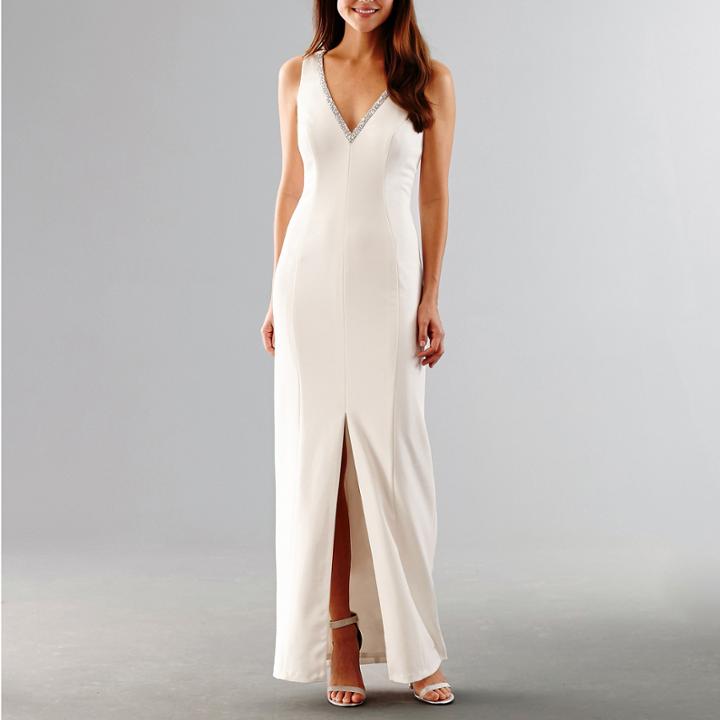 One By Eight Sleeveless Beaded Evening Gown