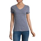 Us Polo Assn. Short Sleeve V Neck T-shirt-womens Juniors