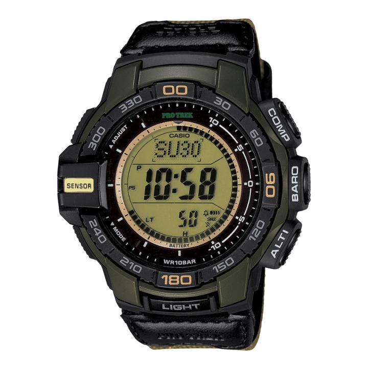 Casio Pro Trek Tough Solar Triple Sensor Mens Aviator-style Watch Prg270b-3cr
