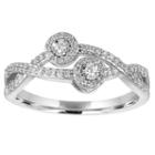 Two Forever Womens 1/4 Ct. T.w. Genuine Diamond White Engagement Ring
