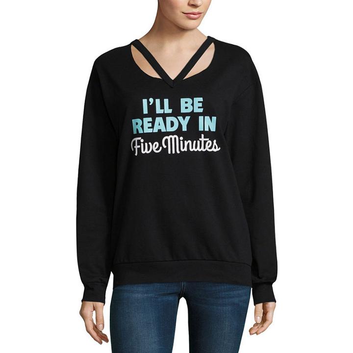 Hybrid Ready In 5 Destructed Sweatshirt-juniors