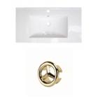 36.75-in. W 1 Hole Ceramic Top Set In White Color