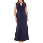 Blu Sage Sleeveless Embellished Evening Gown-plus