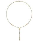 14k Gold Tri-color Rosary Necklace