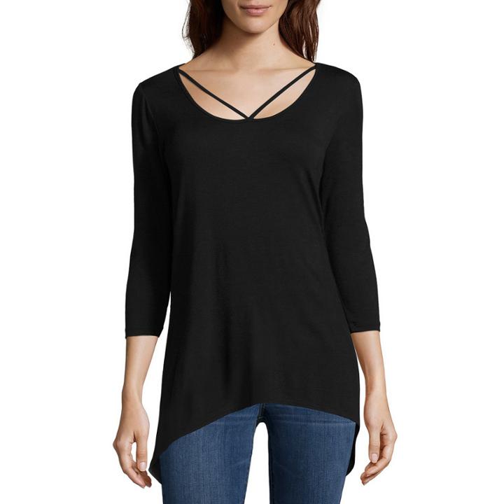 Fred David 3/4 Sleeve Tunic Strap Top
