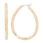 Monet Gold-tone Diamond-cut Hoop Earrings
