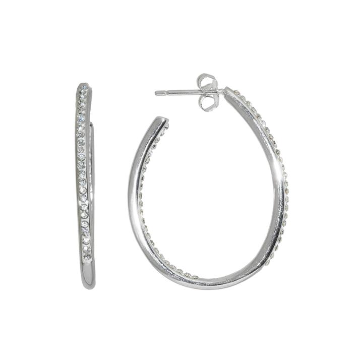 Sparkle Allure White Crystal Hoop Earrings