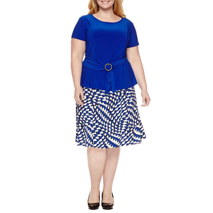 Perceptions Short Sleeve Dress Set-plus